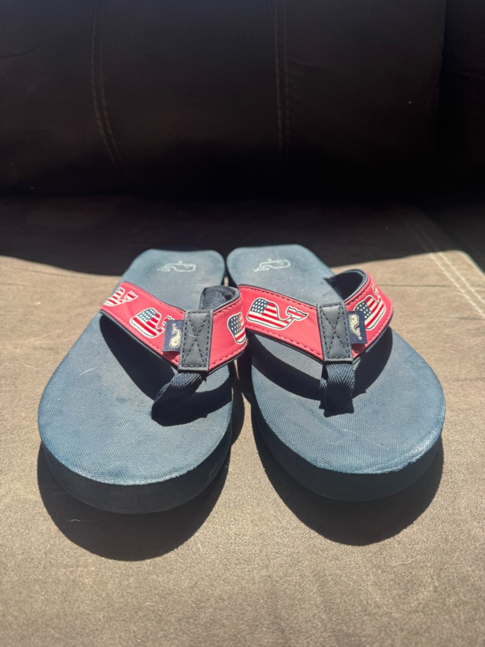 Vineyard Vines Patriotic Flag Flip Flop Sandals Sz 8